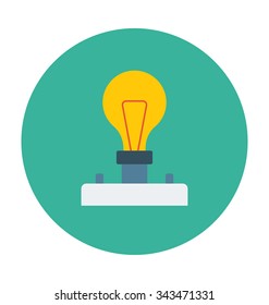 Electric Bulb Colored Vector Icon 