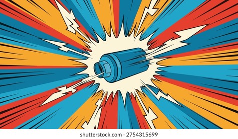 Electric Bulb Explosion Comic Style Lighting Concept