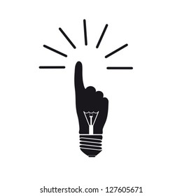 Electric bulb in the form of a hand.Vector. EPS-10 (non transparent elements,non gradient)