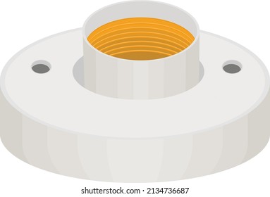 Electric bulb holder, illustration, vector on a white background.