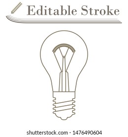 Icono de la bombilla eléctrica. Diseño sencillo de Stroke modificable. Ilustración vectorial.