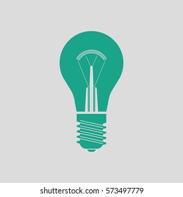 Electric bulb icon. Gray background with green. Vector illustration.