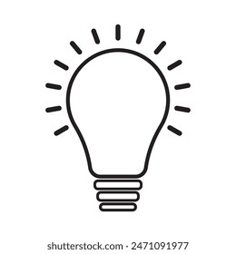 Glühbirne Symbol mit Linie, Glühbirne Symbol, Vektorgrafik, Silhouette.  Symbol für Ideensymbol Vektorgrafik. Vektorillustration.