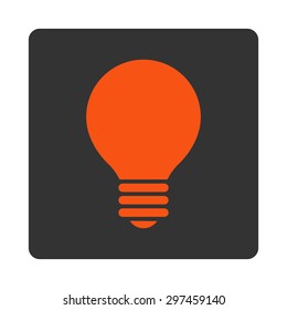 Electric Bulb icon from Primitive Buttons OverColor Set. This rounded square flat button is drawn with orange and gray colors on a white background.