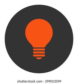 Electric Bulb icon from Primitive Round Buttons OverColor Set. This round flat button is drawn with orange and gray colors on a white background.