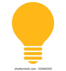 Electric Bulb icon from Primitive Set. This isolated flat symbol is drawn with yellow color on a white background, angles are rounded.