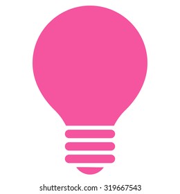 Electric Bulb icon from Primitive Set. This isolated flat symbol is drawn with pink color on a white background, angles are rounded.