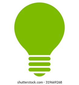 Electric Bulb icon from Primitive Set. This isolated flat symbol is drawn with eco green color on a white background, angles are rounded.