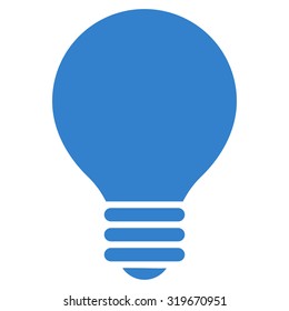 Electric Bulb icon from Primitive Set. This isolated flat symbol is drawn with cobalt color on a white background, angles are rounded.