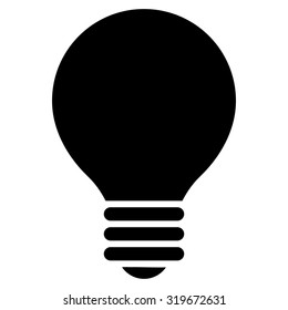 Electric Bulb icon from Primitive Set. This isolated flat symbol is drawn with black color on a white background, angles are rounded.
