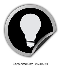 electric bulb icon - round vector sticker