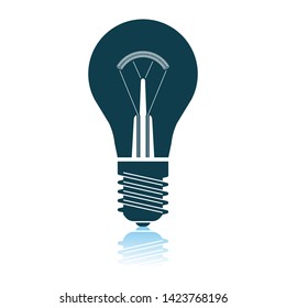 Electric Bulb Icon. Shadow Reflection Design. Vector Illustration.