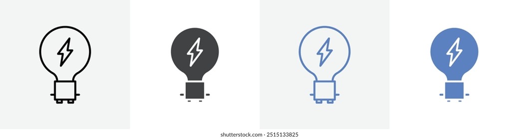 electric bulb icon vector set use for web ui or app