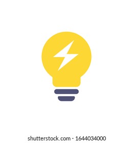 Icono de lámpara de bombilla eléctrica con estilo plano. ilustración de diseño vectorial de identidad del logotipo empresarial
