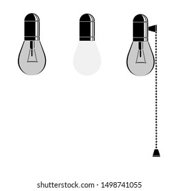 Electric bulb. Light switch. Vector illustration