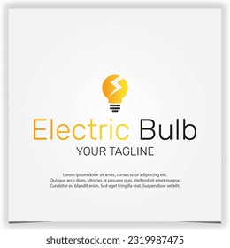 Electric bulb logo design template creative premium elegant template vector eps 10