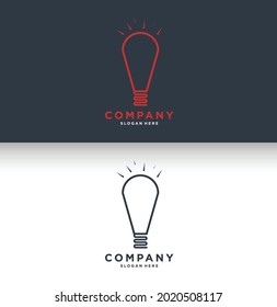 logotipo de bombilla eléctrica y plantilla de logotipo electrónico