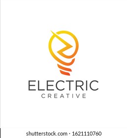 Electric Bulb Logo Icon Vector Design Stock . Bulb Tech Logo.  Digital Bulb Logo.