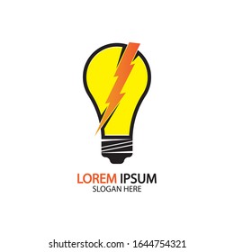 Electric bulb logo and icon Vector design Template.