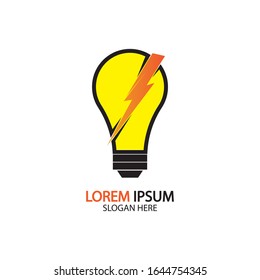 Electric bulb logo and icon Vector design Template.