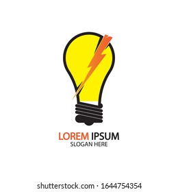 Electric bulb logo and icon Vector design Template.