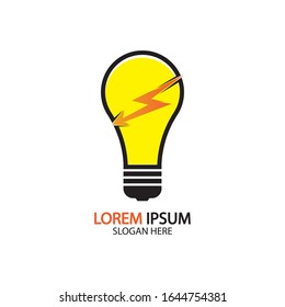 Electric bulb logo and icon Vector design Template.