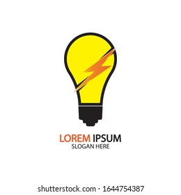 Electric bulb logo and icon Vector design Template.