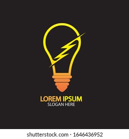 Electric bulb logo and icon Vector design Template.