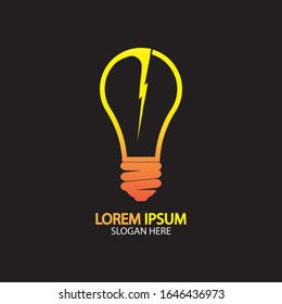 Electric bulb logo and icon Vector design Template.