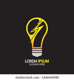 Electric bulb logo and icon Vector design Template.