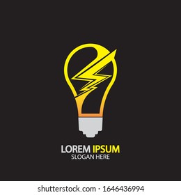 Electric bulb logo and icon Vector design Template.