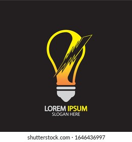 Electric bulb logo and icon Vector design Template.