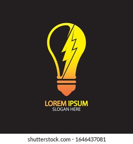 Electric bulb logo and icon Vector design Template.
