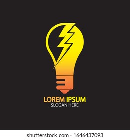 Electric bulb logo and icon Vector design Template.