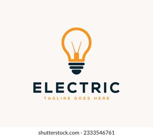 Electric bulb logo and icon Vector design template. Electrical Logo Icon Design Vector. 