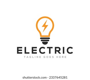 Electric bulb logo and icon Vector design template.