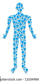 Electric bulb man avatar. Vector electric bulb icons are composed into human illustration.