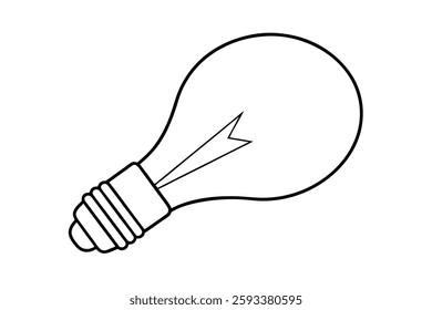 Electric Bulb outline vector illustration.
