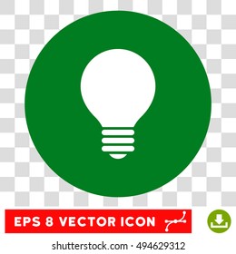 Electric Bulb round icon. Vector EPS illustration style is flat iconic bicolor symbol, white and green colors, transparent background.