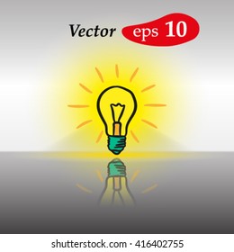 Electric bulb stylized vector.