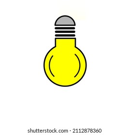 Electric Bulb vector art illustration with white background. Bulb icon.