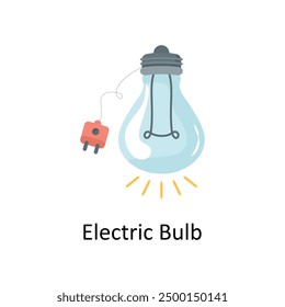 Electric Bulb Vector Flat Icon Design illustration Symbol on White background EPS 10 File 