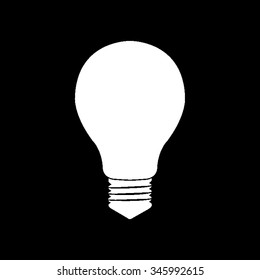 electric bulb vector icon isolated on black
