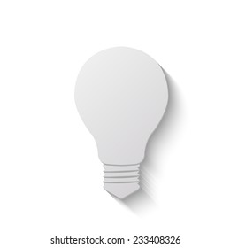 electric bulb vector icon - paper illustration on white background 