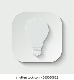 electric bulb vector icon - paper illustration