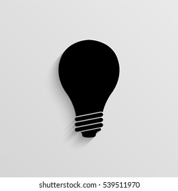 Electric bulb vector icon with  shadow