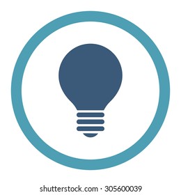 Electric Bulb vector icon. This rounded flat symbol is drawn with cyan and blue colors on a white background.