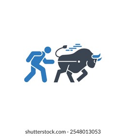 Icono de toro eléctrico corriendo - Ilustración vectorial simple