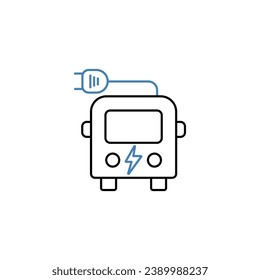 Electric bus concept line icon. Simple element illustration.Electric bus concept outline symbol design.