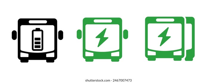 Símbolo del icono del transporte público del vehículo eléctrico del autobús eléctrico del EV